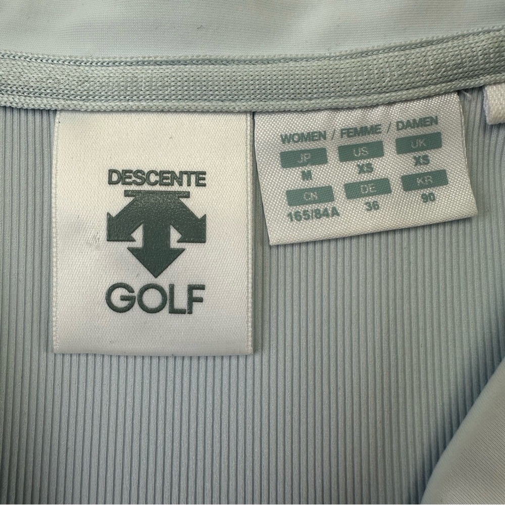 Decente womens soft blue golf polo XS short sleeve quarter zip - Picture 3 of 10